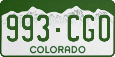 CO license plate 993CGO