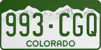 CO license plate 993CGQ