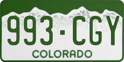 CO license plate 993CGY