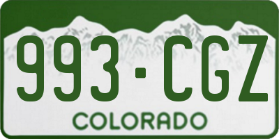 CO license plate 993CGZ