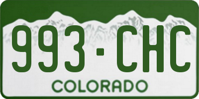 CO license plate 993CHC