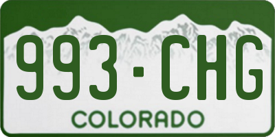 CO license plate 993CHG