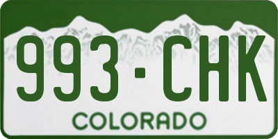 CO license plate 993CHK