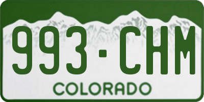CO license plate 993CHM
