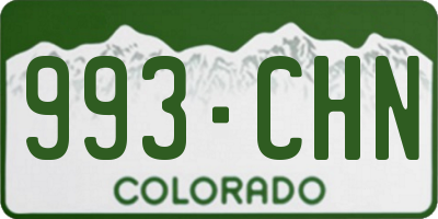 CO license plate 993CHN