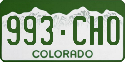 CO license plate 993CHO