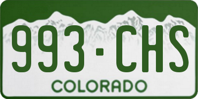 CO license plate 993CHS