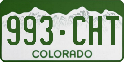 CO license plate 993CHT