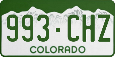 CO license plate 993CHZ