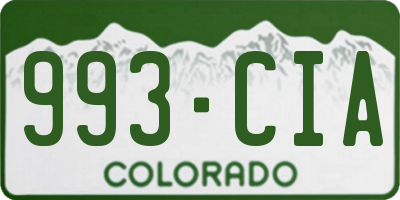 CO license plate 993CIA