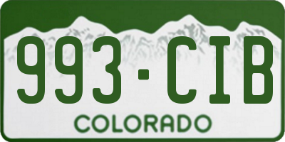 CO license plate 993CIB