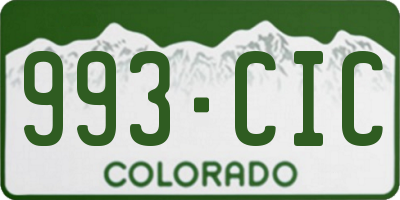 CO license plate 993CIC