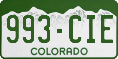 CO license plate 993CIE