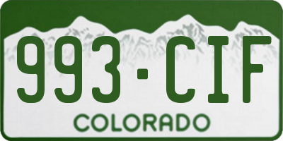 CO license plate 993CIF