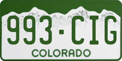 CO license plate 993CIG