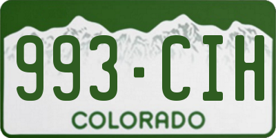 CO license plate 993CIH