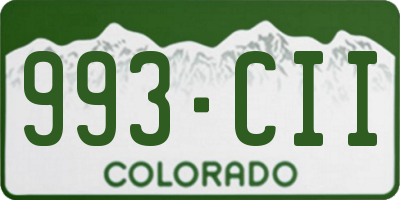 CO license plate 993CII