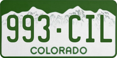 CO license plate 993CIL