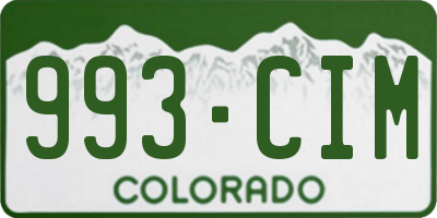 CO license plate 993CIM