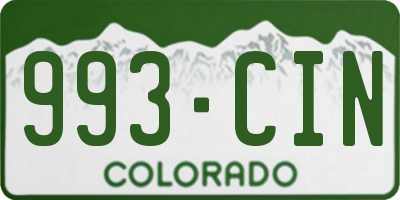 CO license plate 993CIN