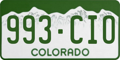 CO license plate 993CIO