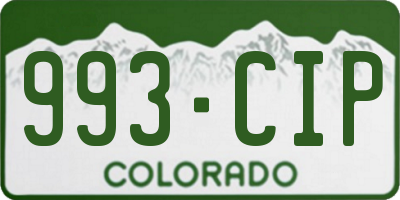 CO license plate 993CIP