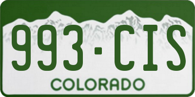 CO license plate 993CIS