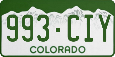 CO license plate 993CIY