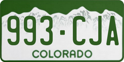 CO license plate 993CJA