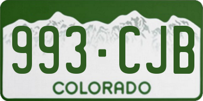 CO license plate 993CJB