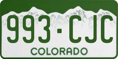 CO license plate 993CJC