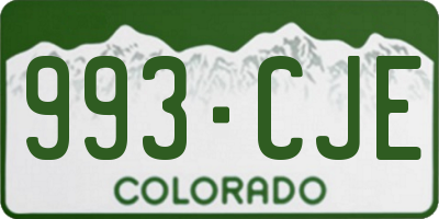 CO license plate 993CJE