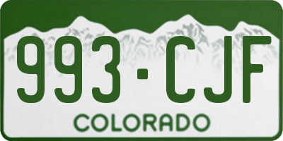 CO license plate 993CJF