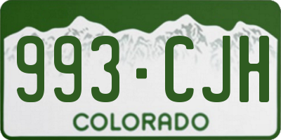 CO license plate 993CJH