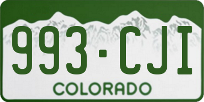 CO license plate 993CJI