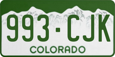 CO license plate 993CJK