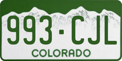 CO license plate 993CJL