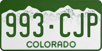 CO license plate 993CJP