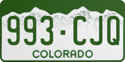 CO license plate 993CJQ