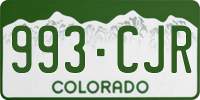 CO license plate 993CJR