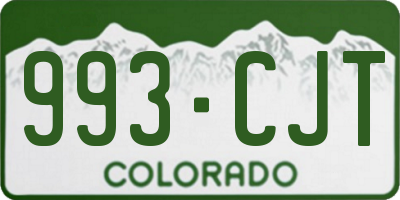 CO license plate 993CJT