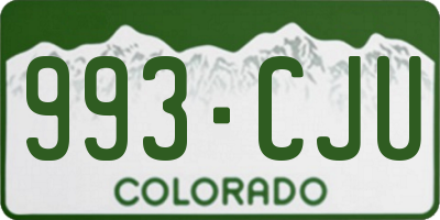 CO license plate 993CJU