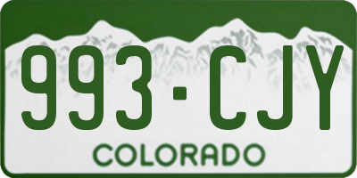 CO license plate 993CJY