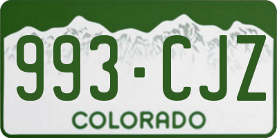 CO license plate 993CJZ