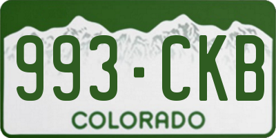 CO license plate 993CKB