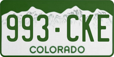 CO license plate 993CKE