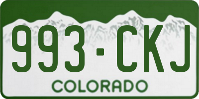 CO license plate 993CKJ