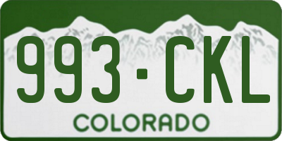 CO license plate 993CKL