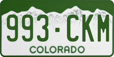 CO license plate 993CKM