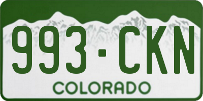 CO license plate 993CKN